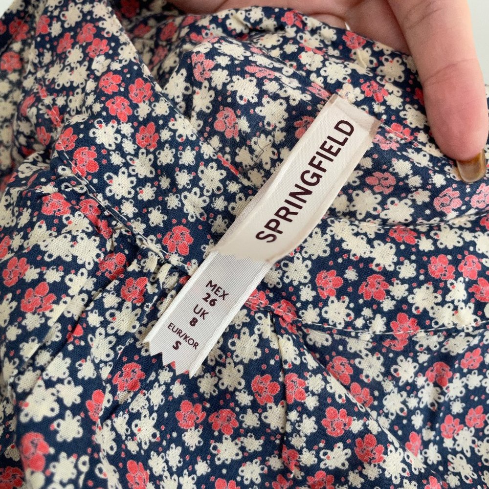 Springfield Floral Pattern Summer Mini Dress - Picture 2 of 3